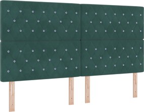 vidaXL Κρεβάτι box spring με στρώμα Σκούρο Πράσινο 180 x 200 cm