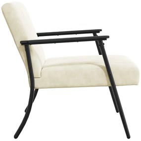 vidaXL Πολυθρόνα Κρεμ 59 x 75 x 78 εκ Βελούδο