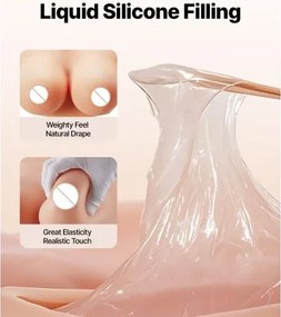 VEVOR Silicone Breastplate E-Cup High Neck Fake Breasts for Cosplay Drag Queen