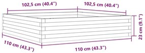 Ζαρντινιέρα Κήπου Λευκή 110x110x23 εκ. από Μασίφ Ξύλο Πεύκου - Λευκό