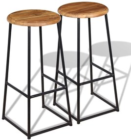 vidaXL Σκαμπό Μπαρ 2 τεμ. από Μασίφ Ξύλο Teak