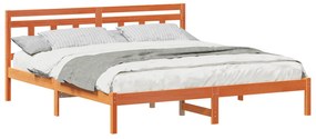 vidaXL Σκελετός Κρεβατιού με κεφαλάρι Καφέ 180 x 200 εκ. Ξύλο πεύκου