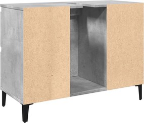 vidaXL Ντουλάπι Νιπτήρα Γκρι Σκυρ. 80 x 33 x 60 εκ. Επεξεργασμένο Ξύλο