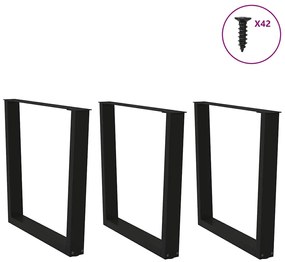 vidaXL Πόδια Τραπεζαρίας Σχήματος V 3 τεμ. Μαύρο 80x(72-73,3) εκ. Ατσάλι