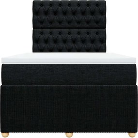 vidaXL Κρεβάτι Boxspring με Στρώμα Μαύρο 120x200 εκ. Υφασμάτινο