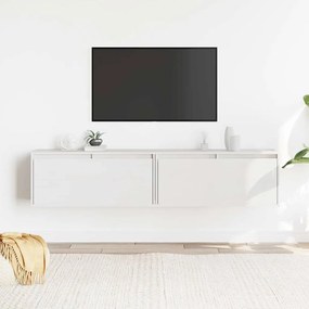 vidaXL Ντουλάπια Τοίχου 2 τεμ. Λευκά 80x30x35 εκ από Μασίφ Ξύλο Πεύκου