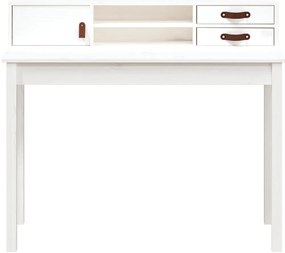 vidaXL Γραφείο Λευκό 110x50x93 εκ. από Μασίφ Ξύλο Πεύκου