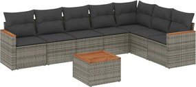vidaXL Patio Sofa Set 8-θέσια Grey