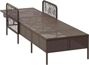 vidaXL Ξαπλώστρα Καφέ και Κρέμα Λευκό 55 x 200 x 92 εκ.