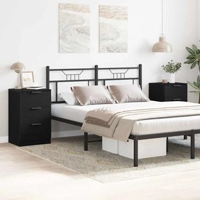 vidaXL Κομοδίνο 2 pcs Μαύρη δρυς 40 x 65 x 65 εκ. Επεξεργασμένο ξύλο