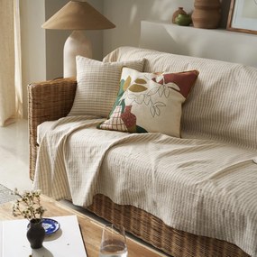 Ριχτάρι Πολυθρόνας (180x180) Gofis Home Elysia Silver Hemp Beige 531/06