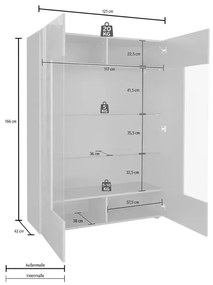 Βιτρίνα Λευκή Λάκα 121x166x42