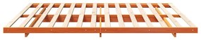 vidaXL Κρεβάτι δαπέδου Καφέ κεριού 200 x 220 cm Μασίφ ξύλο πεύκου