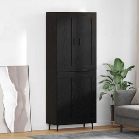 vidaXL Highboard 2 pcs Μαύρη Οξυά Επεξεργασμένο ξύλο