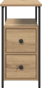 vidaXL Κομοδίνο artisan δρυς 30 x 60 x 60 εκ. Επεξεργασμένο ξύλο