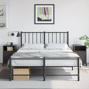 vidaXL Κομοδίνα 2 τεμ. Μαύρα 36x39x59 εκ. Χάλυβα