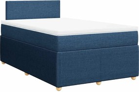 vidaXL Κρεβάτι Boxspring με Στρώμα Μπλε 120x200 εκ. Υφασμάτινο