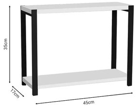 Επιτραπέζια ραφιέρα Lerf λευκό μελαμίνης-μαύρο μέταλλο 45x17x35εκ 45x17x35 εκ.