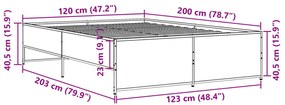 ΠΛΑΙΣΙΟ ΚΡΕΒΑΤΙΟΥ ΚΑΠΝΙΣΤΗ ΔΡΥΣ 120X200ΕΚ. ΕΠΕΞ. ΞΥΛΟ &amp; ΜΕΤΑΛΛΟ 3279894