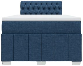 vidaXL Κρεβάτι Boxspring με Στρώμα Μπλε 120x200 εκ. Υφασμάτινο