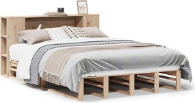 vidaXL Κρεβάτι Βιβλιοθήκη Χωρίς Στρώμα 120x200 εκ Μασίφ Πεύκο