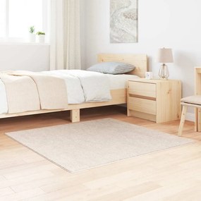 vidaXL Αντιολισθητικό Σαγκί Χαλάκι Κρεμ 120 x 120 cm PP