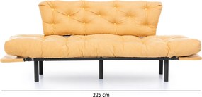 Τριθέσιος Καναπές Κρεβάτι Μουσταρδί TONNE 70x185x85