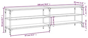 Έπιπλο Τηλεόρασης Γκρι Sonoma 180x30x50 εκ. Επεξ. Ξύλο - Γκρι