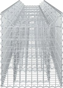 vidaXL Ανασηκωμένο κρεβάτι gabion 2 pcs Ασημί