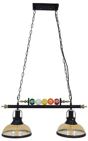 Φωτιστικό Οροφής Billiard 00972 2xΕ27 71x25x30cm Black GloboStar