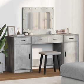 vidaXL Τραπέζι περιποίησης με συρτάρι 3 pcs Γκρι 40 x 41 x 75 εκ