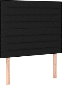 vidaXL Κρεβάτι Boxspring με Στρώμα Μαύρο 80 x 200 εκ. Υφασμάτινο
