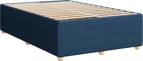 vidaXL Κρεβάτι Boxspring με Στρώμα Μπλε 120x190 εκ. Υφασμάτινο