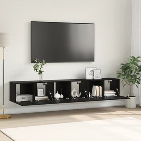 vidaXL Σετ Καταχώρησης Τηλεόρασης Μαύρη Βελανιδιά Επεξεργασμένο ξύλο