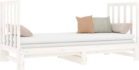 vidaXL Καναπές Κρεβάτι Συρόμενος Λευκός 2x(90x190) εκ. από Μασίφ Πεύκο