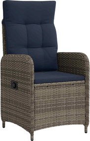 vidaXL Σετ Εξωτερικής Τραπέζης 7 τμχ. Grey and Navy Blue