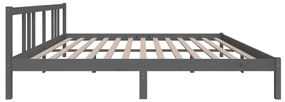 vidaXL Πλαίσιο Κρεβατιού Γκρι 180 x 200 εκ Ξύλο Πεύκου Super King