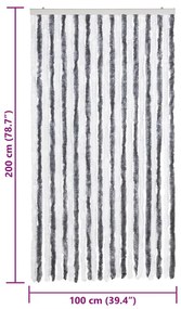 vidaXL Σήτα Εντόμων Γκρι / Λευκό 100 x 200 εκ. από Σενίλ