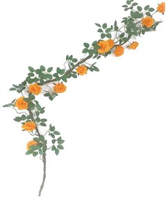 Τεχνητή Γιρλάντα Τριαντάφυλλο Garden 9781-7 240cm Orange Supergreens Leather,Plastic