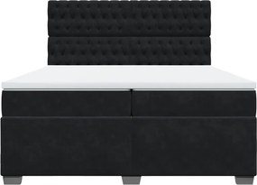 vidaXL Κρεβάτι Boxspring με Στρώμα Μαύρο 200x200 εκ. Βελούδινο