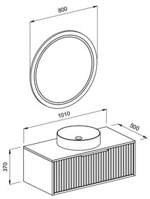 Πάγκος HOLE Μπλε MDF 18mm Λάκα 85 3SHOL085BLS 83x50x37cm