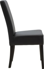 Καρέκλα Ditta PU ανθρακί-πόδι μασίφ ξύλο wenge 2αδα 45x58x96 εκ.