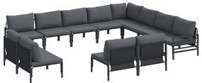 vidaXL Σετ Καναπέ Κήπου 12 pcs Ανθρακί Ατσάλι