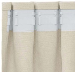 vidaXL Κουρτίνες με κουρτίνες 2 pcs Κρεμ 140 x 225 cm Βελούδο