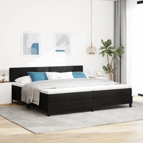 vidaXL Κρεβάτι Box Spring με Στρώμα Μαύρο 200x200 εκ Βελούδο