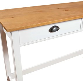 vidaXL Κονσόλα Hill Γκρι 2 Συρτάρια 110x45x74 εκ από Μασίφ Ξύλο Πεύκου
