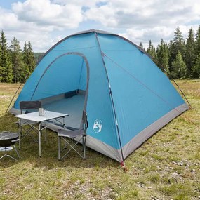 vidaXL Σκηνή Camping 6 ατόμων Μπλε 185T Πολυεστέρας με επικάλυψη PU