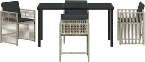 vidaXL Σέτ φαγητού για κήπο 5 pcs Ανοιχτό γκρι
