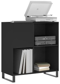 vidaXL Δισκοθήκη Μαύρη 84,5 x 38 x 89 εκ. από Επεξεργασμένο Ξύλο