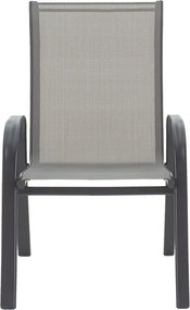 Πολυθρόνα κήπου Calan pakoworld μέταλλο γκρι-textilene γκρι